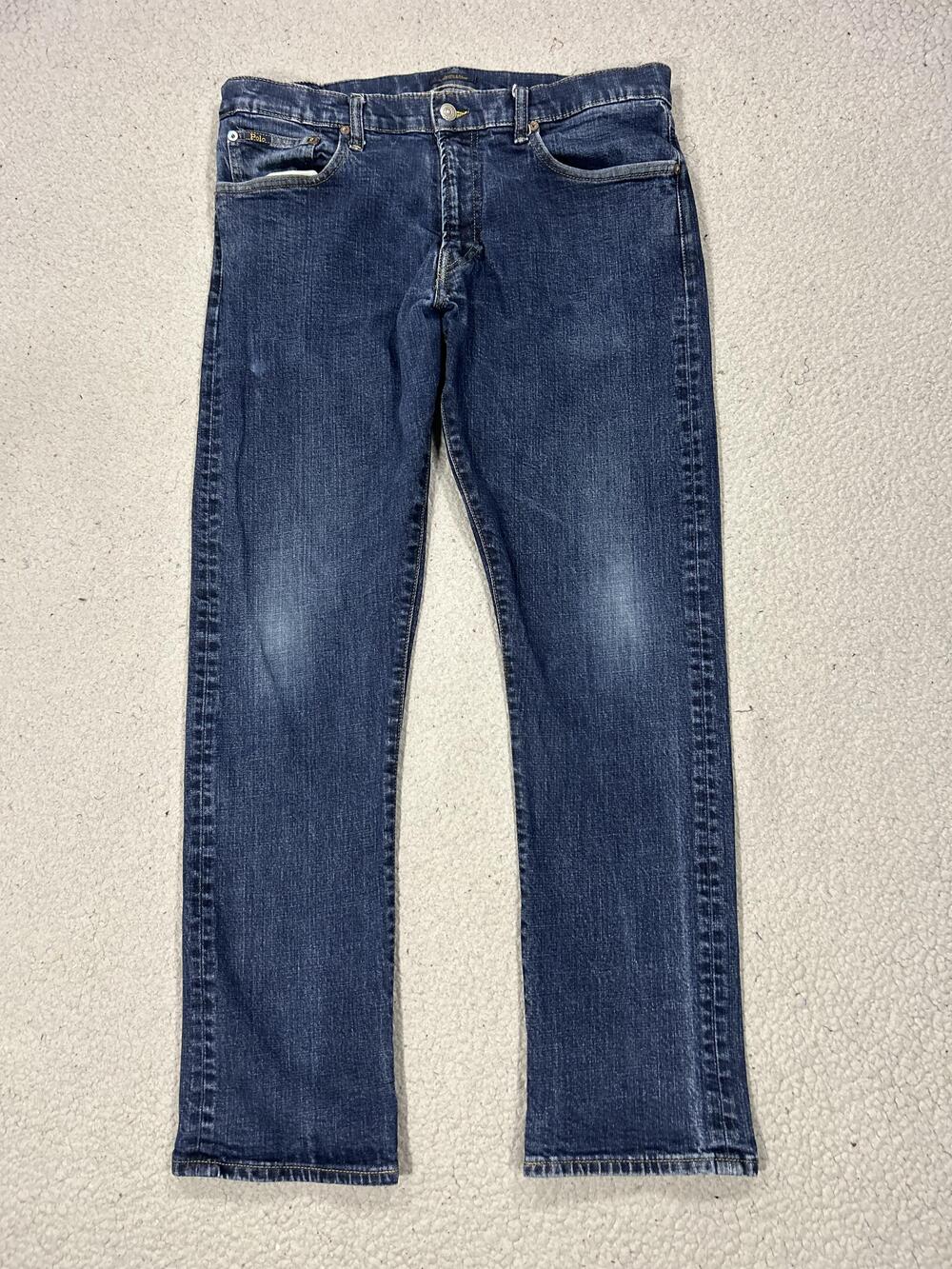 Polo Ralph Lauren Varick Slim Straight Jeans Mens 36x32 Blue Denim Medium Wash